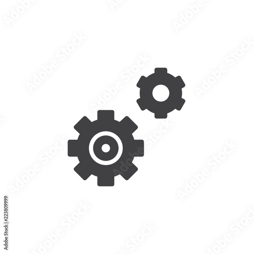 Cogwheel gear mechanism vector icon. filled flat sign for mobile concept and web design. Settings simple solid icon. Symbol, logo illustration. Pixel perfect vector graphics