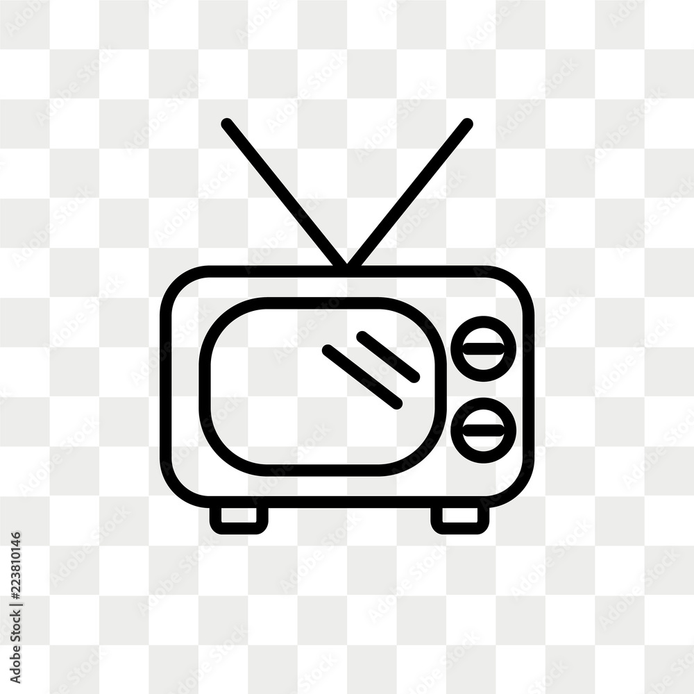 Old Tv vector icon isolated on transparent background, Old Tv logo