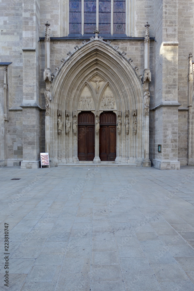 The main door of the church called Minoritenkirche in Vienna The main door of the church called Minoritenkirche in Vienna