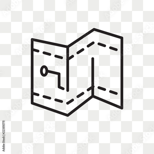 Map vector icon isolated on transparent background, Map logo design