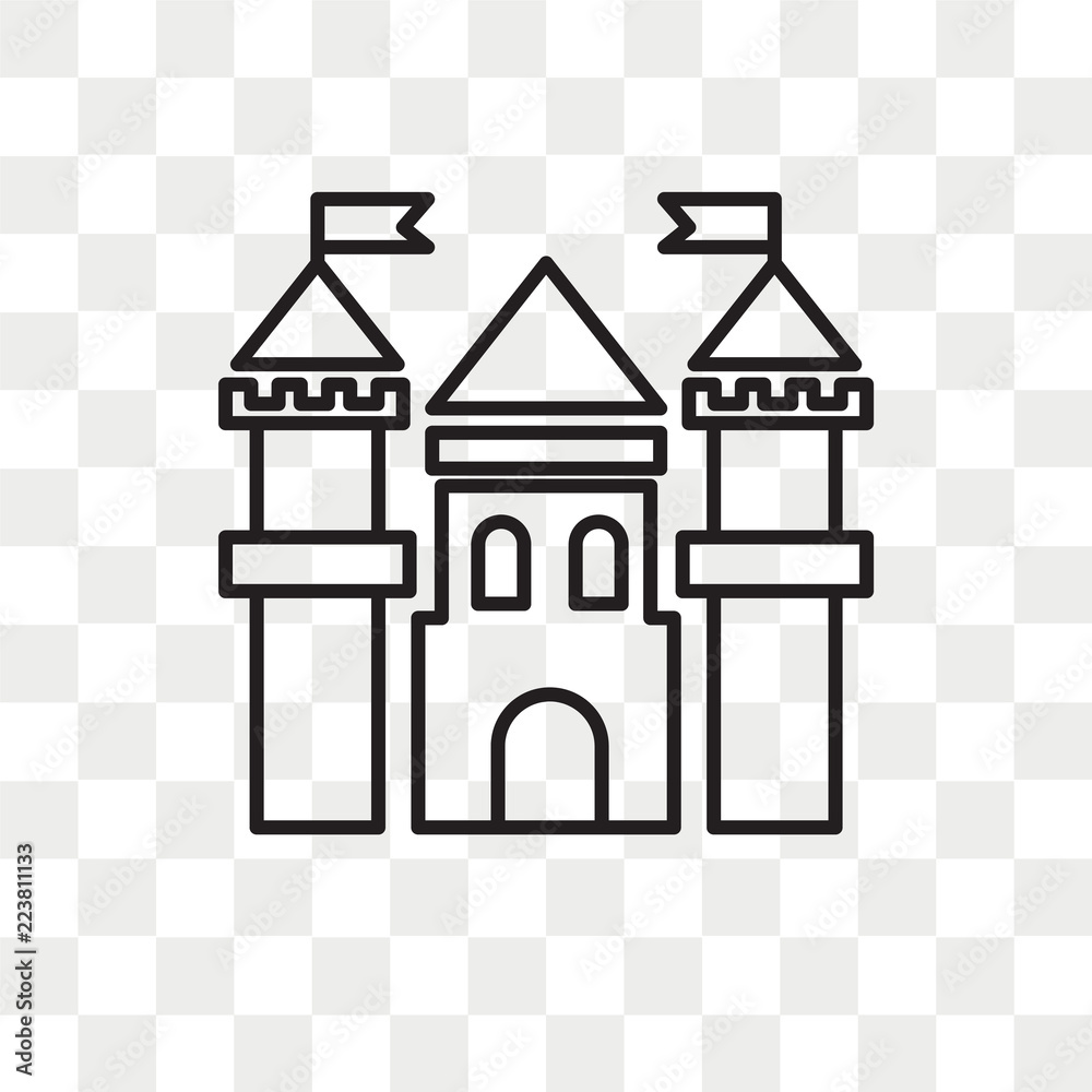 Castle vector icon isolated on transparent background, Castle logo design Castle vector icon isolated on transparent background, Castle logo design