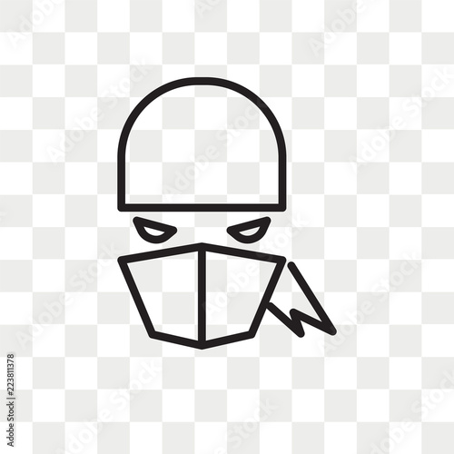 Ninja vector icon isolated on transparent background, Ninja logo design