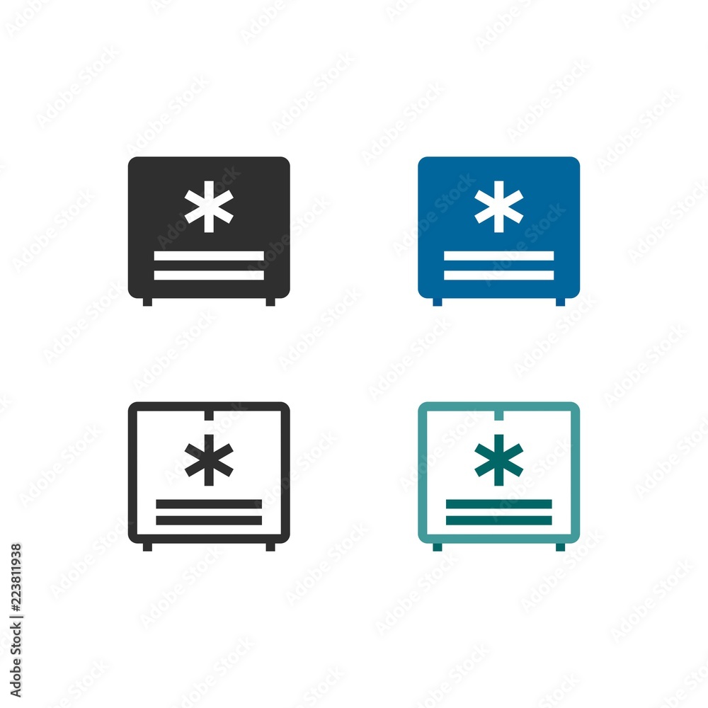 Refrigeration equipment system icons Refrigeration equipment system icons