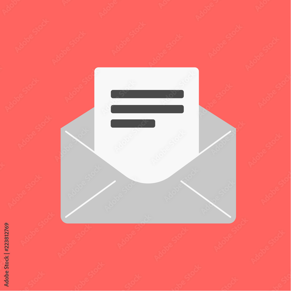 illustration icon of notification about a new message in papercut technique illustration icon of notification about a new message in papercut technique