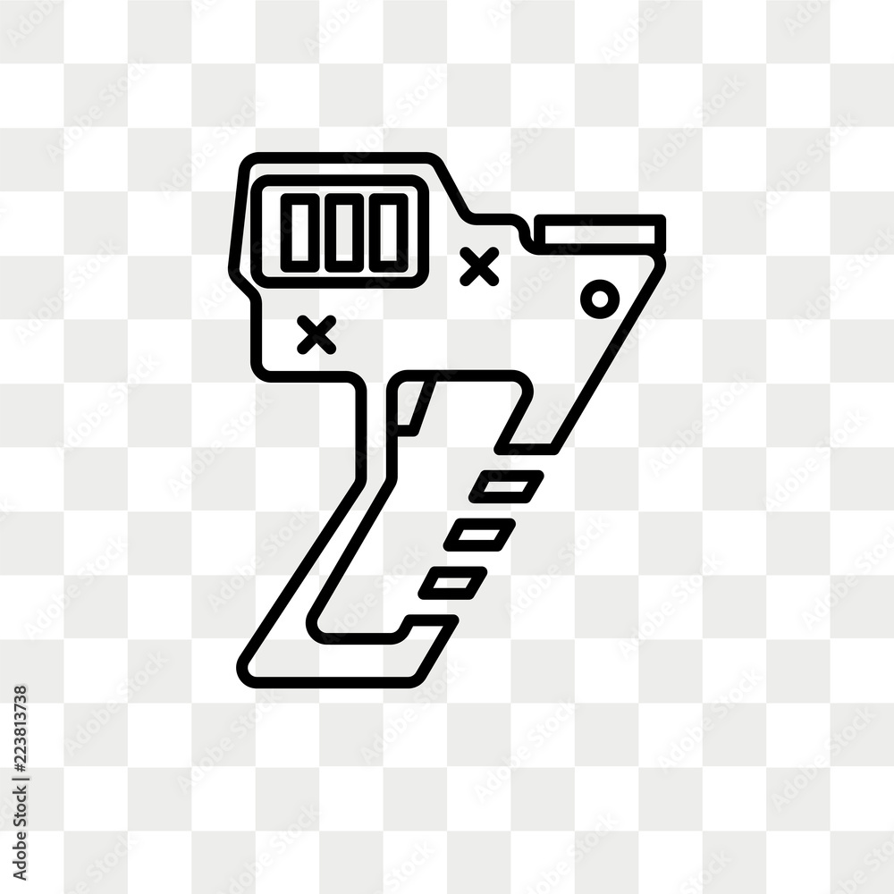 Nail gun vector icon isolated on transparent background, Nail gun logo