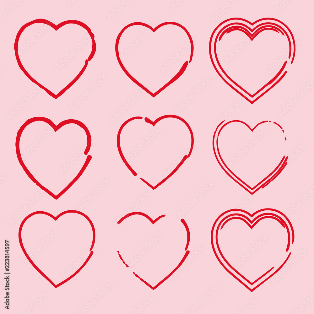 Hand drawn hearts Hand drawn hearts