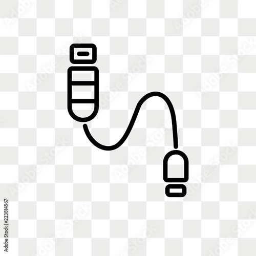 USB Cable vector icon isolated on transparent background, USB Cable logo design