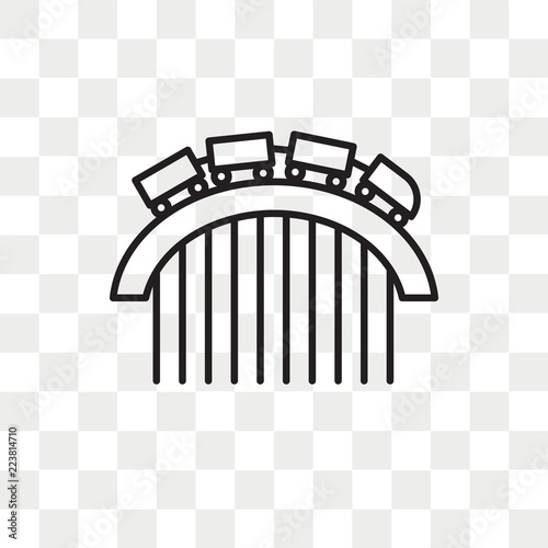 Roller coaster vector icon isolated on transparent background, Roller coaster logo design