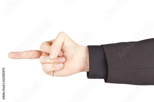 Businessman hand pointing with one finger
