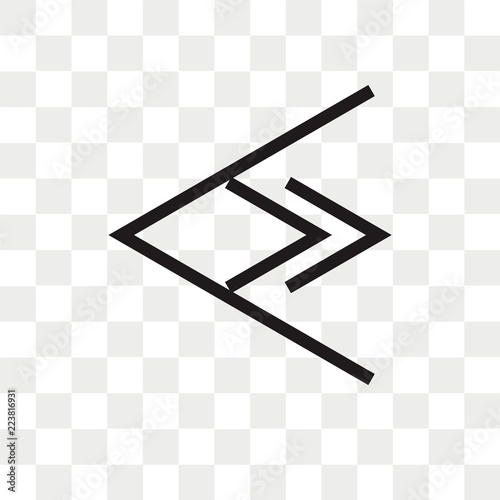 Wallpaper Mural Left arrow vector icon isolated on transparent background, Left arrow logo design Torontodigital.ca
