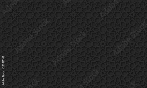 Arabic pattern background. Islamic ornament vector. Geometric 3d shape. Texture arabian traditional motif