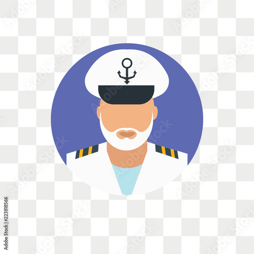 Captain vector icon isolated on transparent background, Captain logo design