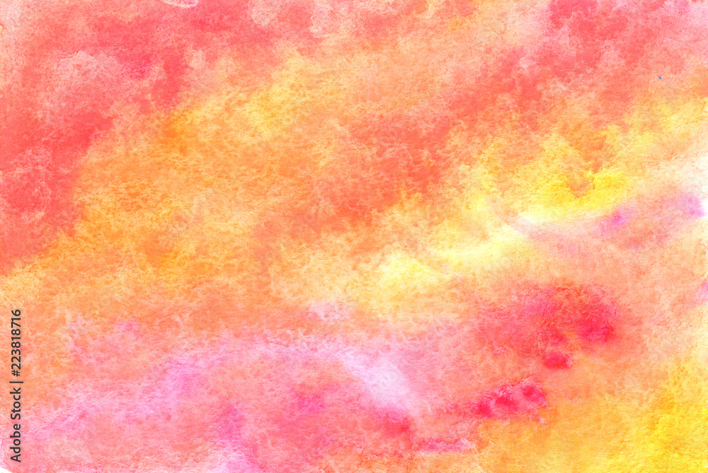 Yellow-red grunge in watercolor.