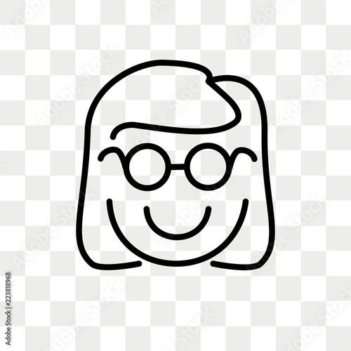 Nerd vector icon isolated on transparent background, Nerd logo design
