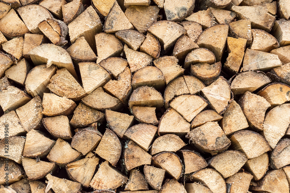 Stack of firewood as abstract natural background. Stack of firewood as abstract natural background.