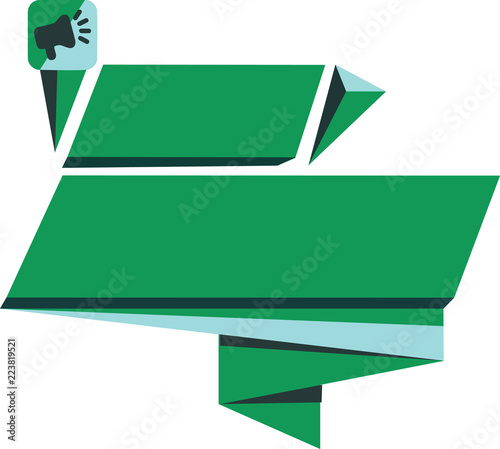 Flat design business Vector Illustration Empty template esp isolated Minimalist graphic layout template for advertising. Quadrangular Abstract Shape Formation Horizontal Graphic Outline Megaphone