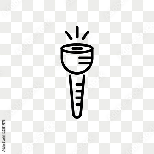 Flashlight On vector icon isolated on transparent background, Flashlight On logo design