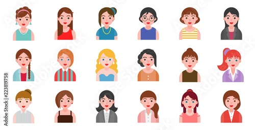 Female office character business people in flat design