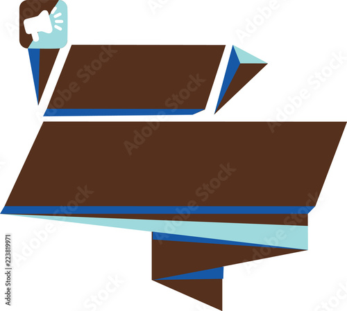 Flat design business Vector Illustration concept template copy space text for Ad website esp isolated 3d isometric. Quadrangular Abstract Shape Formation Horizontal Graphic Outline Megaphone