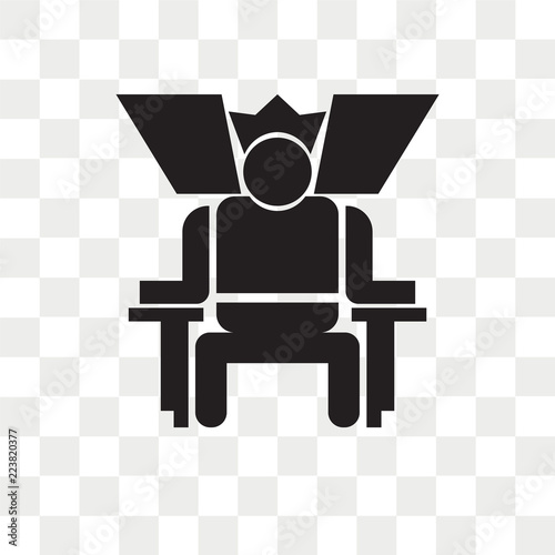 King in his throne vector icon isolated on transparent background, King in his throne logo design