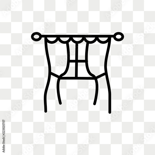 Curtains vector icon isolated on transparent background, Curtains logo design