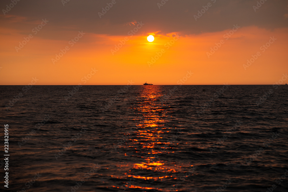 Sunset on the sea