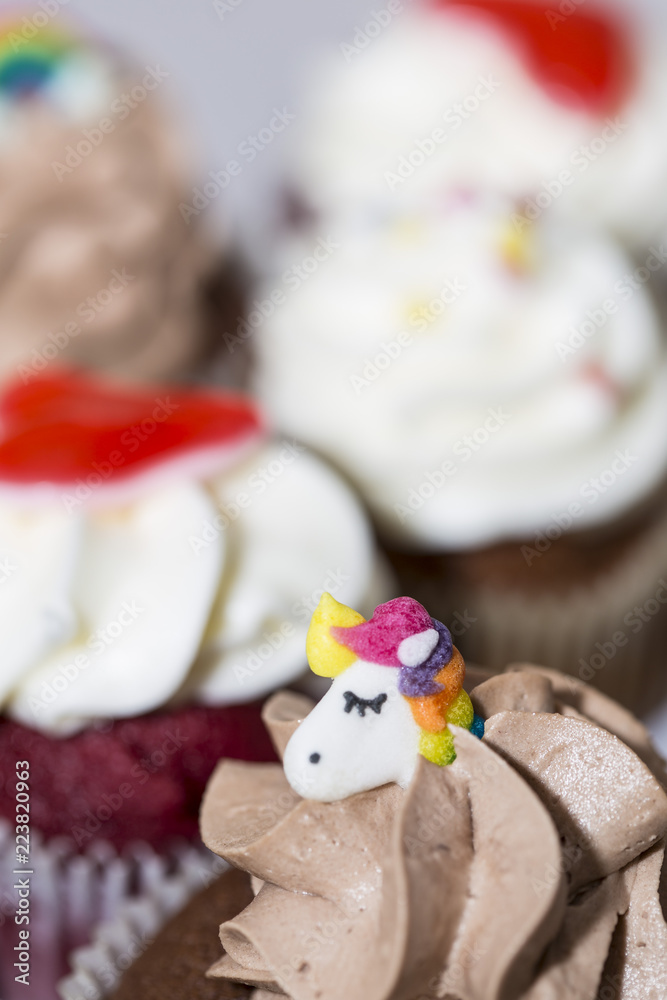 Sweet dessert handmade chocolate unicorns cupcakes Sweet dessert handmade chocolate unicorns cupcakes