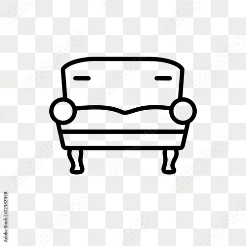 Two Seat Sofa vector icon isolated on transparent background, Two Seat Sofa logo design