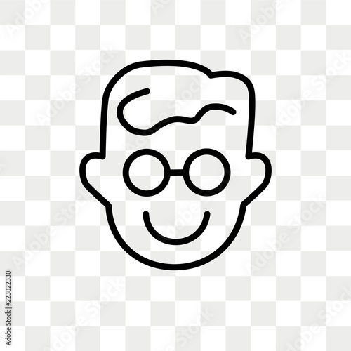 Nerd vector icon isolated on transparent background, Nerd logo design