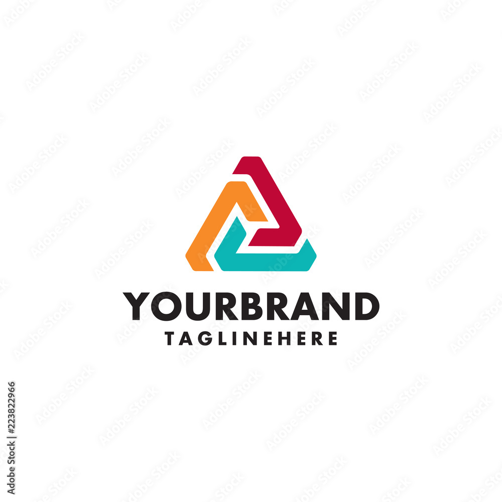 Logo template. Modern vector abstract triangle creative sign or Logo template. Modern vector abstract triangle creative sign or