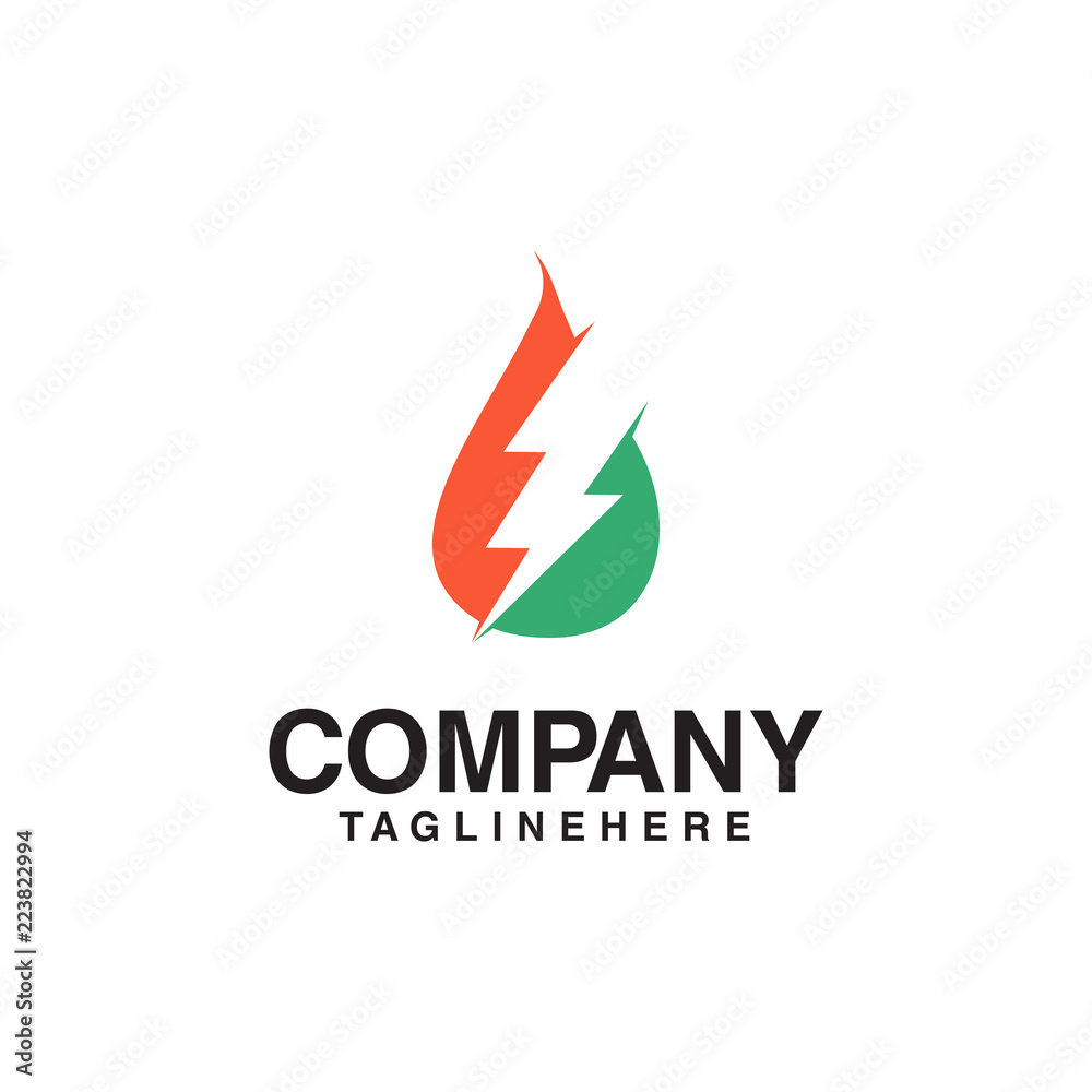 Resources Logo, gas oil and thunder logo. Resources Logo, gas oil and thunder logo.