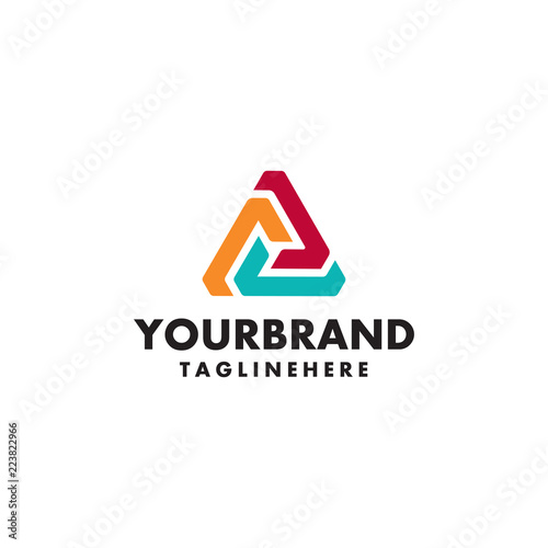 Logo template. Modern vector abstract triangle creative sign or