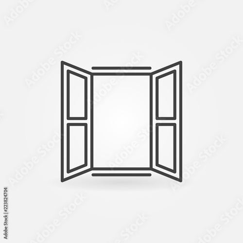 Opened window icon. Vector symbol in linear style photo