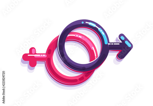 Female and male sex symbol