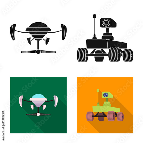 Vector illustration of mars and space symbol. Collection of mars and planet stock symbol for web.