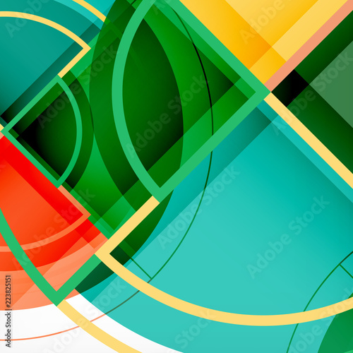Creative circles geometric abstract background with 3d effect