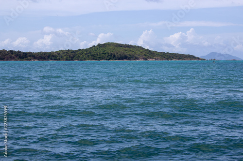 Island in the distance off the coast of Rawaii