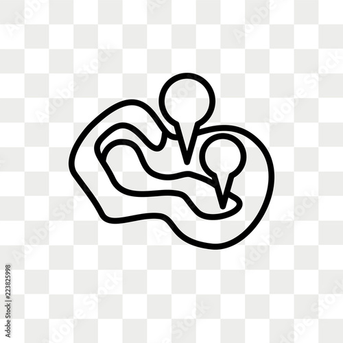 Map vector icon isolated on transparent background, Map logo design