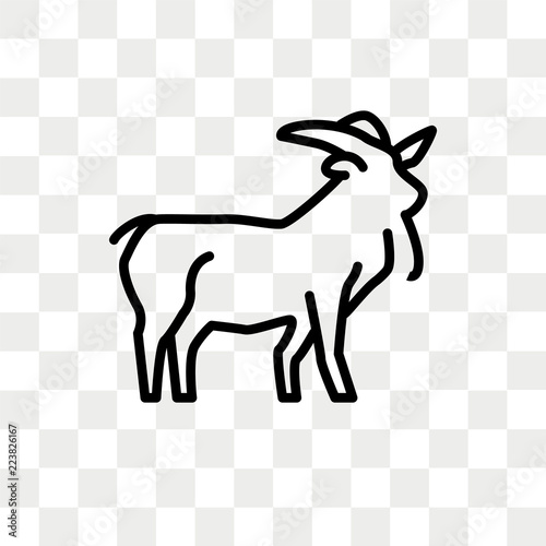 Goat vector icon isolated on transparent background  Goat logo design
