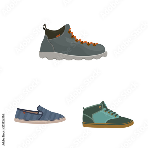 Isolated object of man and foot symbol. Collection of man and wear stock vector illustration.