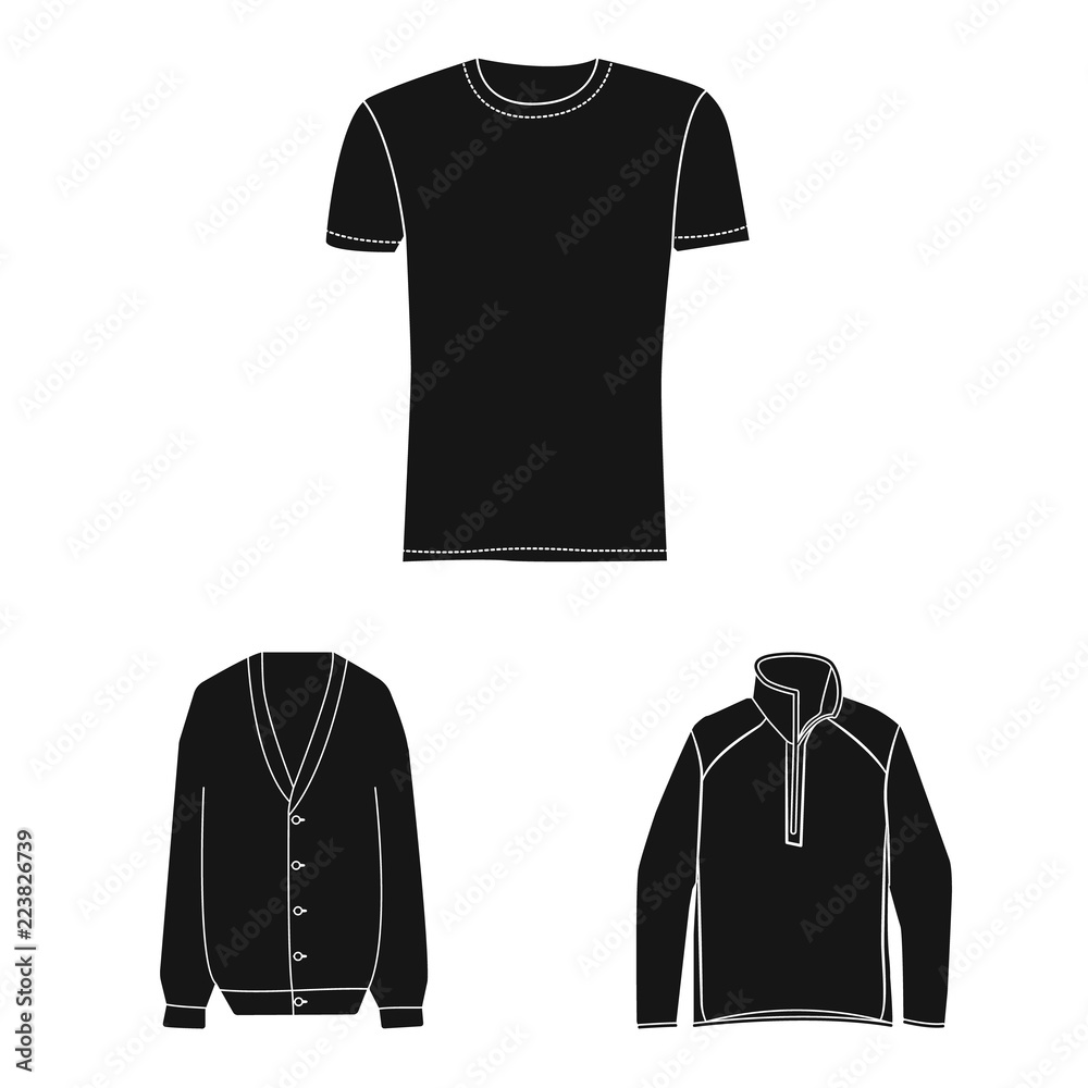 Vector illustration of man and clothing symbol. Collection of man and wear stock vector illustration.