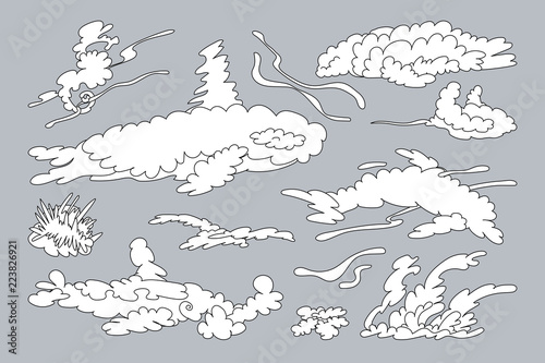 vector animal shaped cloud set