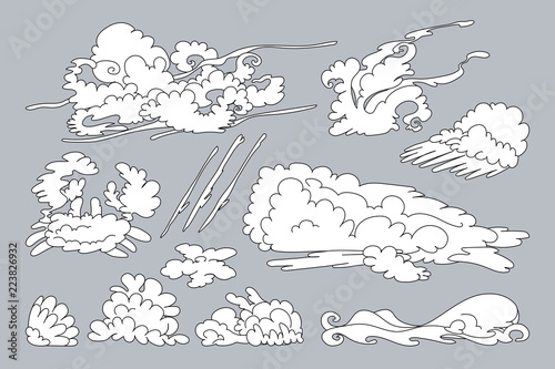 vector animal shaped cloud set