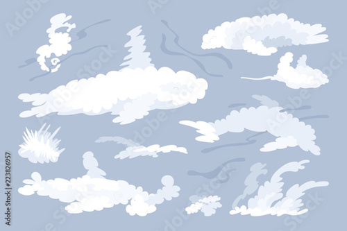 vector animal shaped cloud set