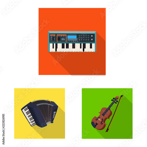 Isolated object of music and tune sign. Collection of music and tool stock symbol for web.