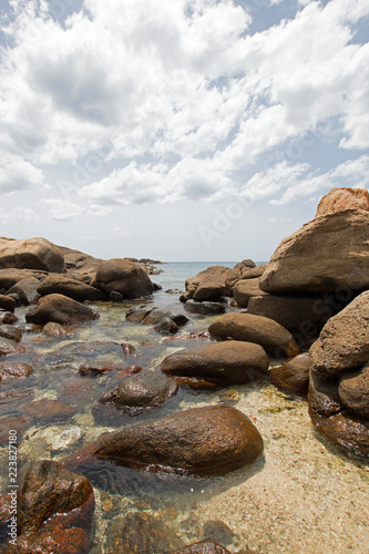 Tide Pools on Pigeon Island National Park across from Nilaveli Beach in Trincomalee state Sri Lanka Asia