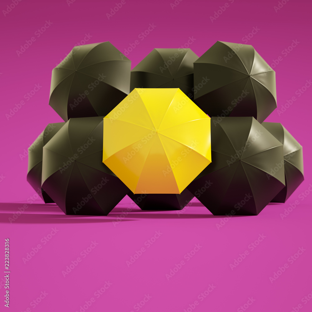 Umbrella business protection leadership creative concept 3d render Umbrella business protection leadership creative concept 3d render