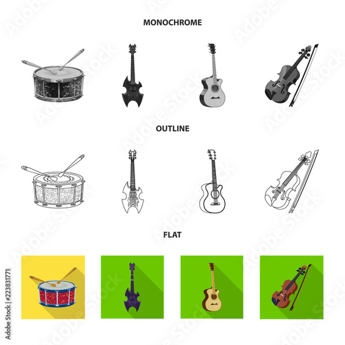 Isolated object of music and tune icon. Collection of music and tool stock symbol for web.