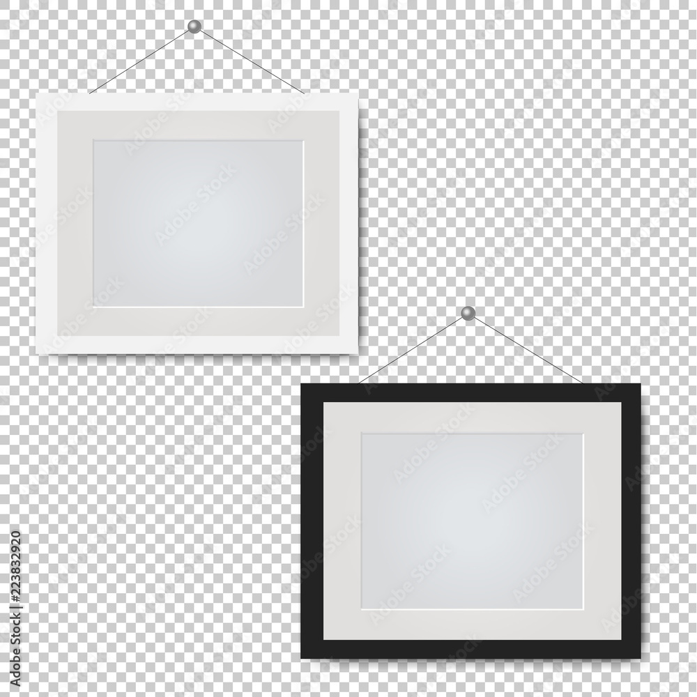 Picture Frame Invisable Backround Photo & Art Print Picture Frame Set Isolated Transparent Background, iadams
