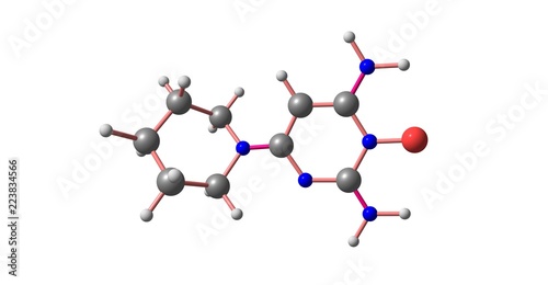 Minoxidil molecular structure isolated on white